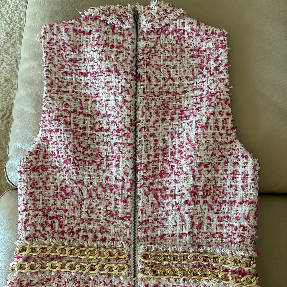 Alice + Olivia Pink and White Sleeveless Sheath Dress - Picture 7 of 10